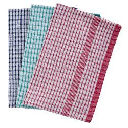 Rice Weave Check Tea Towels 20x30Inch (10)