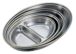 Stainless Steel 2-Division Oval Vegetable Dish 8"