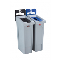 Slim Jim Recycling Station 2 Stream - Black/Blue Slim Jim Recycling Station 2 Stream - Black/Blue