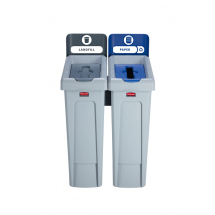 Slim Jim Recycling Station 2 Stream - Grey/Blue Slim Jim Recycling Station 2 Stream - Grey/Blue