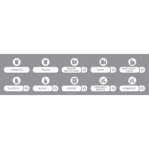 Slim Jim Recycling Station Label Kit English 10x1 of each Slim Jim Recycling Station Label Kit English 10x1 of each