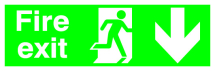 Fire Exit - Runningman Down S/A - 150x450mm Fire Exit - Runningman Down S/A - 150x450mm