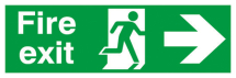 Fire Exit - Runningman Right Rigid - 150x450mm Fire Exit - Runningman Right Rigid - 150x450mm