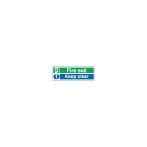 Fire Exit & Keep Clear Sign 150x450mm Rigid Fire Exit & Keep Clear Sign 150x450mm Rigid