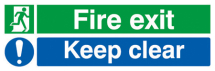 Fire Exit Keep Clear - S/A 150X450mm Fire Exit Keep Clear - S/A 150X450mm