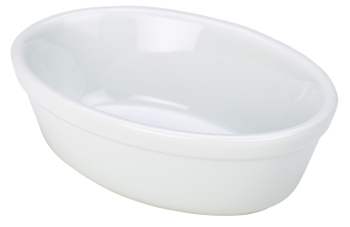 Genware Porcelain Oval Pie Dish 14cm White Genware Porcelain Oval Pie Dish 14cm White