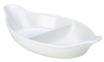Genware Porcelain Divided Veg Dish 32cm White Genware Porcelain Divided Veg Dish 32cm White