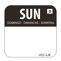 Vogue Dissolvable Food Rotation Label Sunday x1000 Vogue Dissolvable Food Rotation Label Sunday x1000