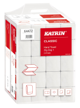 64472 Katrin Classic Zig Zag Hand Towel White 1ply CTNx6000