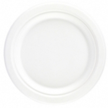 Bagasse Round Plate White 9Inch