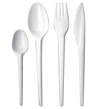 Plastic Hilite white cutlery - Fork 166mm