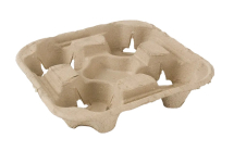 Carry Tray 4 Cup Moulded Pulp Fibre 2x90