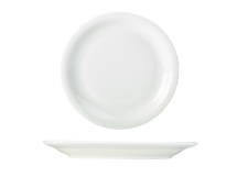 Genware Porcelain Narrow Rim Plate 26cm/10.25inch White