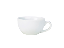 Genware Porcelain Bowl Shaped Cup 25cl 8.75oz White