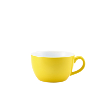 Genware Yellow Porcelain Bowl Shaped Cup 25cl/8.75oz