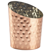 Hammered Copper Plated Angled Cone 9.5 x 11.6cm