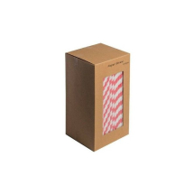 Paper Red & White Straw 8inch