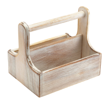 Medium White Wooden Table Caddy