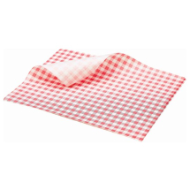 Greaseproof Paper Red Gingham Print 25x20cm