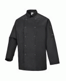Suffolk Chef's Jacket Black Long Sleeve Size 2XL