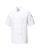 Cumbia Chef's Jacket White Short Sleeve Size L