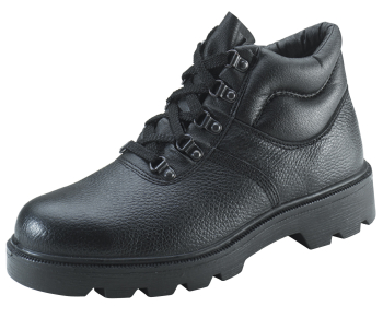 Black Grain Leather 4 Eyelet Chukka Boot Steel Midsole Size 10
