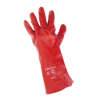 Red PVC 14Inch gauntlet glove - large pair