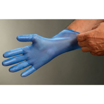 GD12 Powdered Vinyl Gloves Blue - Large