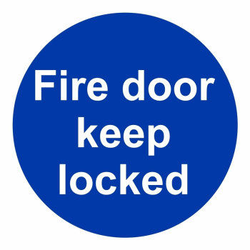 Fire Door Keep Locked 100 x 100mm S/A