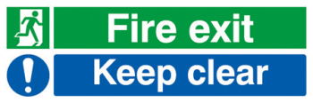 Fire Exit Keep Clear - S/A 150X450mm