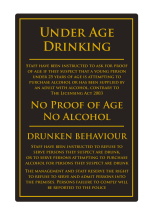 No Proof Of Age Sign 170 x 260mm Black/Gold