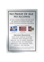 No Proof Of Age No Alcohol Brushed Sign Silver/Black