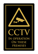CCTV In Operation Rigid Sign Black/Gold