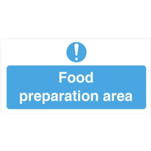 Food Preperation Area Sign - 200 x 100mm S/A