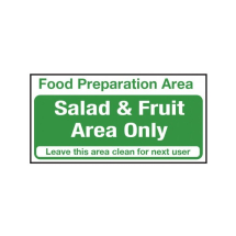 Salad & Fruit Area Only Sign - 200 x 100mm S/A