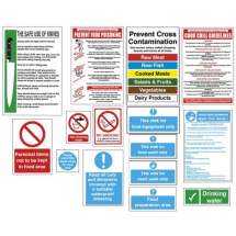 Food Prep Area Sign Pack - 15 Signs in pack