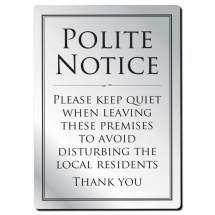 Polite Notice 210x297mm (Black/Silver)