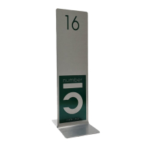 Tall Table Number - 75 x 75 x 250mm - Brushed Silver