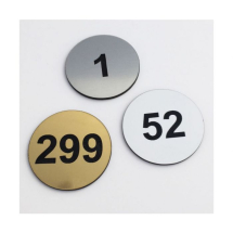 38mm Gold Indoor & Outdoor table number discs S/A backing