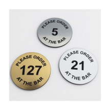 Indoor & Outside table number discs -order at the bar (Gold)