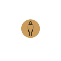 Ladies Toilet Symbol - 150mm - Gold