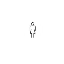 Ladies Toilet Symbol - 150mm - White