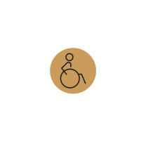 Disabled Toilet Symbol (Right) - Gold