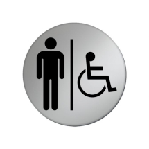 Disabled Toilet Symbol - 75mm - Silver