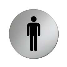 Gents Toilet Symbol - 75mm - Silver