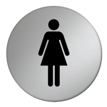 Ladies Toilet Symbol - 75mm - Silver