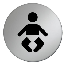 Baby Change Symbol - 75mm - Silver