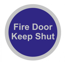 Fire Door Keep Shut Symbol - 75mm - Silver
