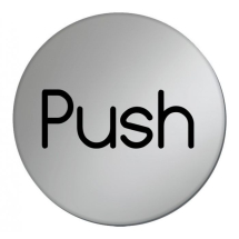 Push Symbol - 75mm - Silver