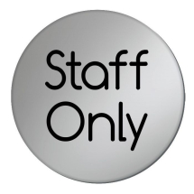 Staff Only Text - 75mm - Silver